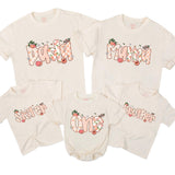 Custom Peach-Themed Matching Family Shirts for Baby's First Birthday, Soft Cotton Outfits for Mom, Dad, Siblings, and Toddlers