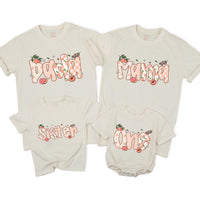 Custom Peach-Themed Matching Family Shirts for Baby's First Birthday, Soft Cotton Outfits for Mom, Dad, Siblings, and Toddlers