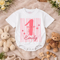 Custom Pink Bow 1st Birthday Matching Family Shirts, Soft Cotton Outfits for Mom, Dad, Siblings & Baby, Personalized for Special Day