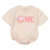 Custom Pink Space Theme Matching Family Shirts with 'Houston We Have a One Year Old' Artwork for Baby's 1st Birthday Celebration Outfit