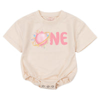 Custom Pink Space Theme Matching Family Shirts with 'Houston We Have a One Year Old' Artwork for Baby's 1st Birthday Celebration Outfit