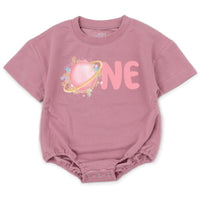 Custom Pink Space Theme Matching Family Shirts with 'Houston We Have a One Year Old' Artwork for Baby's 1st Birthday Celebration Outfit