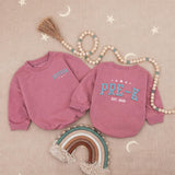 Custom Pre-K Kids Shirt with Name, Retro Varsity Design, Soft Cotton Long Sleeve Romper for Toddlers, First Day of School Outfit Gift