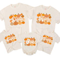 Custom Pumpkin 1st Birthday Matching Family Shirts, Retro Fall Dada Mama Mini Outfit, Soft Cotton Baby Toddler Kids NB–2XL Tee