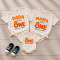 Custom Pumpkin Family Matching Shirts for Baby's First Birthday, Soft Cotton Romper & Tees with 'One Little Pumpkin' Design