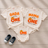 Custom Pumpkin Family Matching Shirts for Baby's First Birthday, Soft Cotton Romper & Tees with 'One Little Pumpkin' Design
