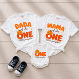 Custom Pumpkin Family Matching Shirts for Baby's First Birthday, Soft Cotton Romper & Tees with 'One Little Pumpkin' Design