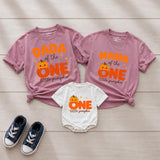 Custom Pumpkin Family Matching Shirts for Baby's First Birthday, Soft Cotton Romper & Tees with 'One Little Pumpkin' Design