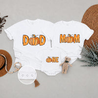 Custom Pumpkin First Birthday Matching Family Shirts for Mom Dad Baby, Soft Cotton Fall Outfit with Vibrant Print for Milestone Celebration