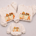 Custom Pumpkin Tractor Matching Family Sweatshirts for Fall, Personalized Thanksgiving Outfits for Baby, Kids, Mom, Dad, Soft Cotton Crewneck