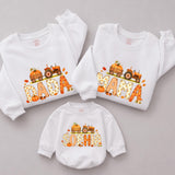 Custom Pumpkin Tractor Matching Family Sweatshirts for Fall, Personalized Thanksgiving Outfits for Baby, Kids, Mom, Dad, Soft Cotton Crewneck