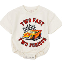 Custom Racing 2nd Birthday Matching Family Shirts with Two Fast Two Furious Design, Toddler and Parent Tees, Soft Cotton Outfits for Parties