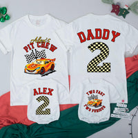 Custom Racing 2nd Birthday Matching Family Shirts with Two Fast Two Furious Design, Toddler and Parent Tees, Soft Cotton Outfits for Parties