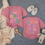 Custom Retro Groovy 'In My One Year Old Era' Baby Romper, 1st Birthday Outfit for Girls, Soft Cotton Bodysuit, Short & Long Sleeve Options