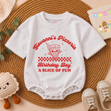 Custom Retro Pizza Birthday Outfit for Baby, Toddler, Kids & Adults, Soft Cotton Long Sleeve Romper & T-Shirt, Fun Family Party Wear