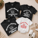 Custom Retro Pizza Birthday Outfit for Baby, Toddler, Kids & Adults, Soft Cotton Long Sleeve Romper & T-Shirt, Fun Family Party Wear