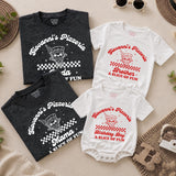 Custom Retro Pizza Birthday Outfit for Baby, Toddler, Kids & Adults, Soft Cotton Long Sleeve Romper & T-Shirt, Fun Family Party Wear