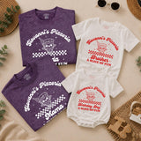 Custom Retro Pizza Birthday Outfit for Baby, Toddler, Kids & Adults, Soft Cotton Long Sleeve Romper & T-Shirt, Fun Family Party Wear