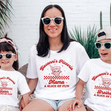 Custom Retro Pizza Birthday Outfit for Baby, Toddler, Kids & Adults, Soft Cotton Long Sleeve Romper & T-Shirt, Fun Family Party Wear