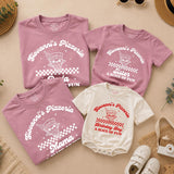 Custom Retro Pizza Birthday Outfit for Baby, Toddler, Kids & Adults, Soft Cotton Long Sleeve Romper & T-Shirt, Fun Family Party Wear