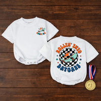 Custom Rollin Into Daycare Baby Romper or Kids Shirt, Retro Skateboard Graphic, Matching Family Outfit, Soft Cotton, Back to School