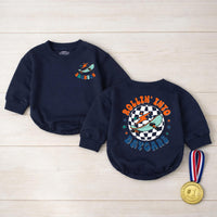 Custom Rollin Into Daycare Baby Romper or Kids Shirt, Retro Skateboard Graphic, Matching Family Outfit, Soft Cotton, Back to School