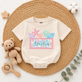 Custom Seashell Baby Girl Romper with Name, Soft Cotton Summer Beach Outfit for Newborns, Cake Smash Clothes, Matching Family Vacation Wear
