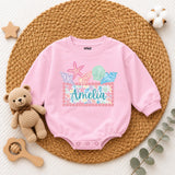 Custom Seashell Baby Girl Romper with Name, Soft Cotton Summer Beach Outfit for Newborns, Cake Smash Clothes, Matching Family Vacation Wear