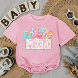 Custom Seashell Baby Romper with Starfish Artwork, Soft Cotton Summer Outfit for Baby Girls, Personalized Beach Baby Shower Gift