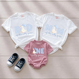 Custom Silly Goose First Birthday Matching Outfit Set - Baby Romper, Kids' T-Shirt, Mom & Dad Tees - Soft Cotton Family Birthday Clothes
