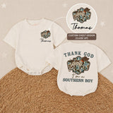Custom Southern Boy Baby Romper with Hunting Dog Artwork, Soft Cotton Bodysuit for Newborns, Perfect Country Outfit for All Seasons