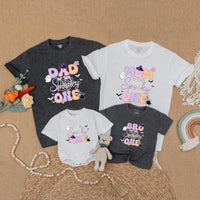 Custom Spooky One Halloween Family Shirt Pastel Ghosts 1st Birthday Outfit Soft Cotton Personal Gift for Mom Dad Sibling Matching
