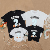Custom Sports 2nd Birthday Shirt for Family Matching Outfits with Name and Number, Soft Cotton Party Gift for Baby Boy or Toddler Celebration