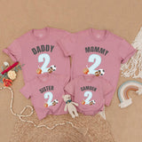 Custom Sports 2nd Birthday Shirt for Family Matching Outfits with Name and Number, Soft Cotton Party Gift for Baby Boy or Toddler Celebration