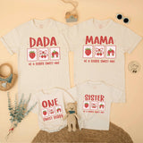 Custom Strawberry Dada Mama Sister Berry Sweet One Family Matching Soft Cotton Tees and Romper for Kids Adults First Birthday Spring