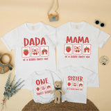 Custom Strawberry Dada Mama Sister Berry Sweet One Family Matching Soft Cotton Tees and Romper for Kids Adults First Birthday Spring
