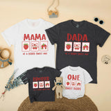 Custom Strawberry Dada Mama Sister Berry Sweet One Family Matching Soft Cotton Tees and Romper for Kids Adults First Birthday Spring
