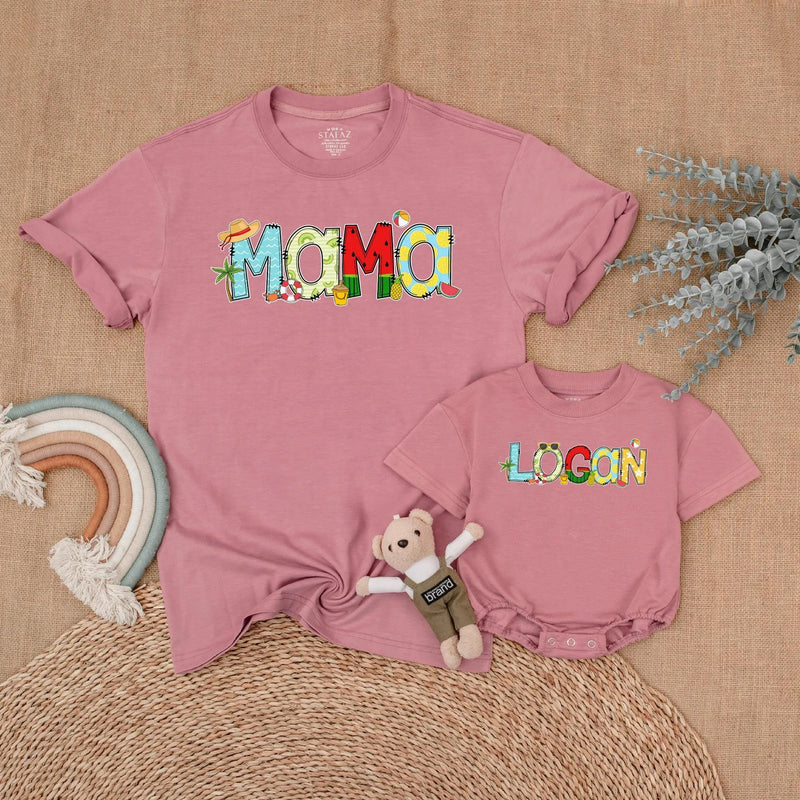Custom Summer Family Shirts with Vibrant Beach-Themed Designs, Matching Birthday Outfits for Mom, Dad, Kids, Perfect Coastal Party Look