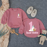 Custom Sweet Cookie First Birthday Romper for Baby Girls, Personalized Name Design, Soft Cotton Outfit for Cake Smash or Milestone Photos