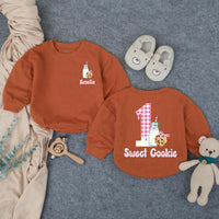 Custom Sweet Cookie First Birthday Romper for Baby Girls, Personalized Name Design, Soft Cotton Outfit for Cake Smash or Milestone Photos