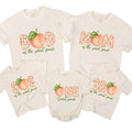 Custom Sweet Peach Matching Family T-Shirts & Baby Romper, Soft Natural Cotton, Perfect for Birthdays, Milestone Photos, S–2XL