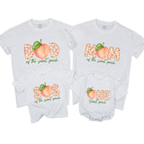 Custom Sweet Peach Matching Family T-Shirts & Baby Romper, Soft Natural Cotton, Perfect for Birthdays, Milestone Photos, S–2XL