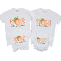 Custom Sweet Peach Matching Family T-Shirts & Baby Romper, Soft Natural Cotton, Perfect for Birthdays, Milestone Photos, S–2XL