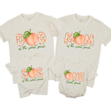 Custom Sweet Peach Matching Family T-Shirts & Baby Romper, Soft Natural Cotton, Perfect for Birthdays, Milestone Photos, S–2XL