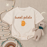 Custom Sweet Potato & Rude Potato Baby Rompers, Funny Thanksgiving Twin Bodysuits, Soft Cotton Fall Outfit for Babies & Toddlers