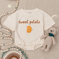 Custom Sweet Potato & Rude Potato Baby Rompers, Funny Thanksgiving Twin Bodysuits, Soft Cotton Fall Outfit for Babies & Toddlers
