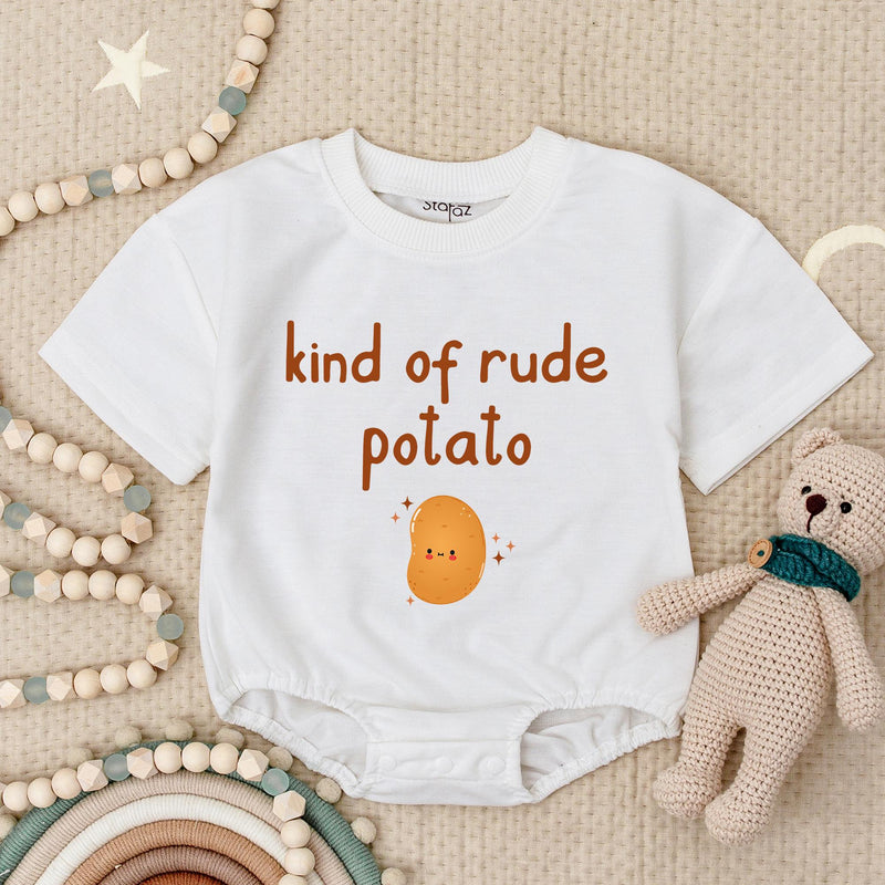 Custom Sweet Potato & Rude Potato Baby Rompers, Funny Thanksgiving Twin Bodysuits, Soft Cotton Fall Outfit for Babies & Toddlers