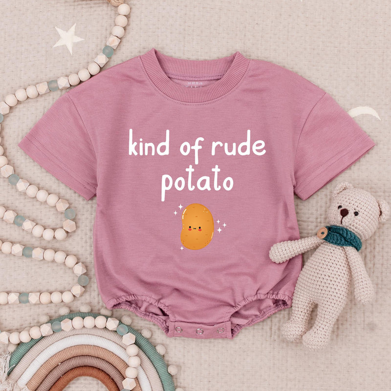 Custom Sweet Potato & Rude Potato Baby Rompers, Funny Thanksgiving Twin Bodysuits, Soft Cotton Fall Outfit for Babies & Toddlers