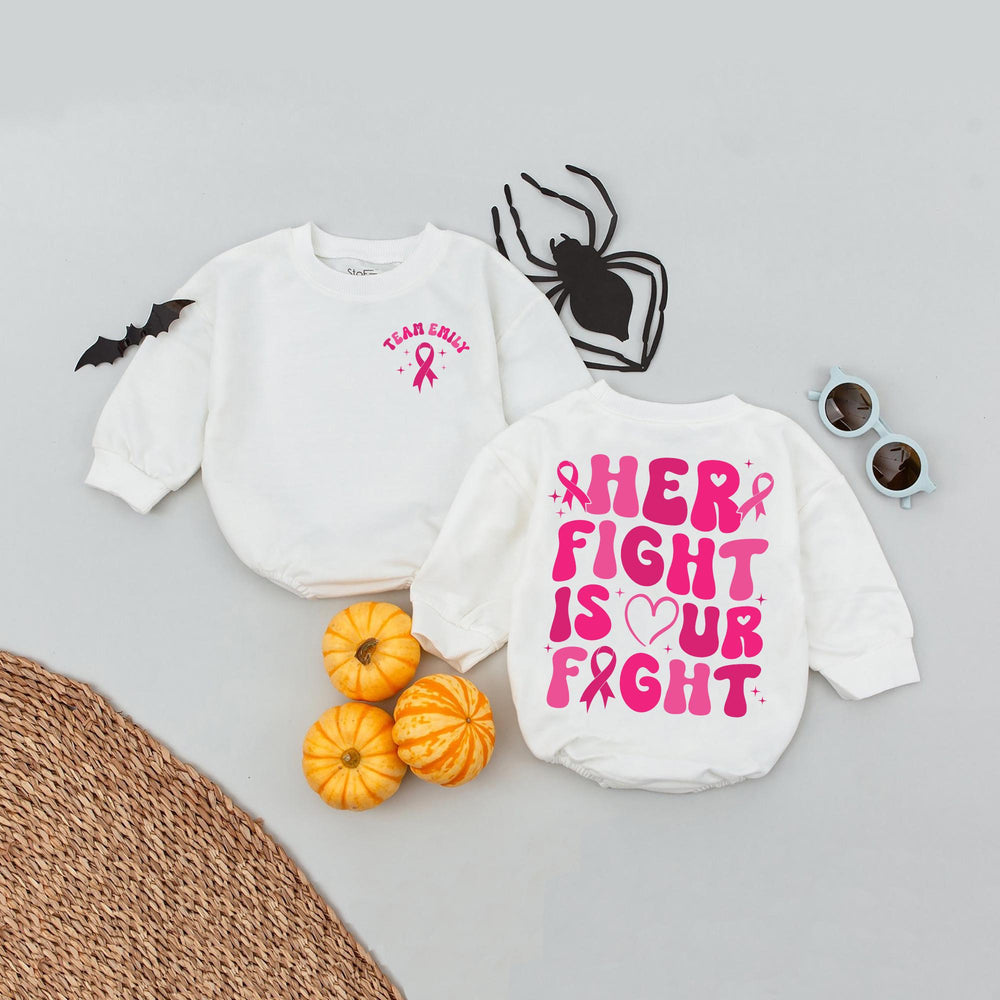 Custom Team Emily Baby Romper Breast Cancer Awareness Outfit Pink Ribbon Her Fight Is Our Fight Infant Clothes Support October Tee