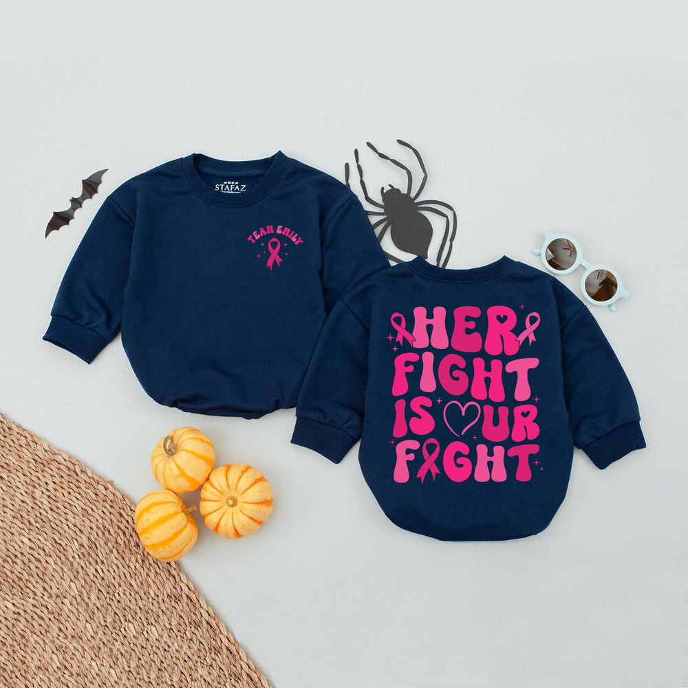 Custom Team Emily Baby Romper Breast Cancer Awareness Outfit Pink Ribbon Her Fight Is Our Fight Infant Clothes Support October Tee